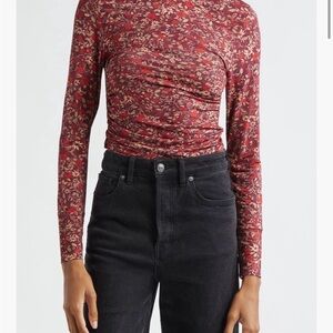 Farm Rio Mock Neck Floral Top